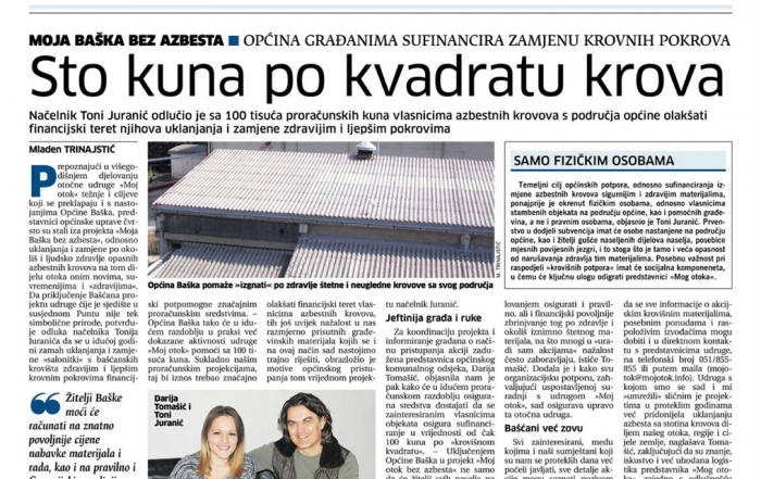 Novi List - Broj - 22261 - Moja Baška bez azbesta